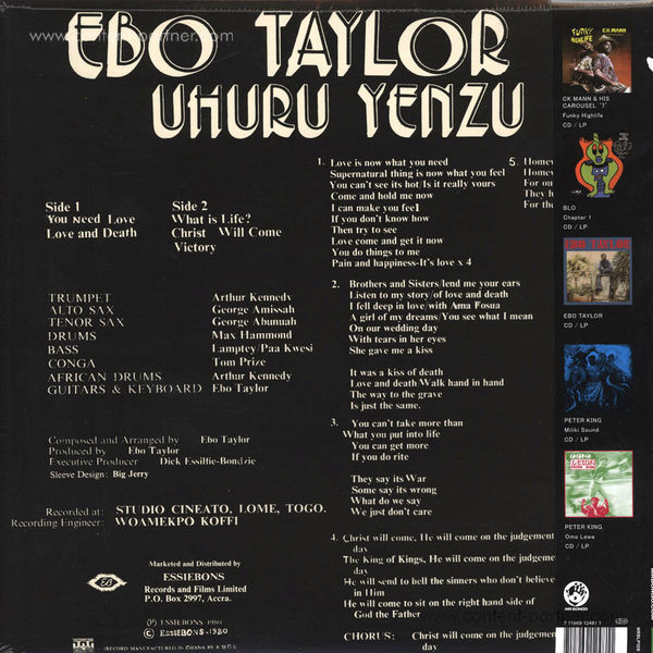 Ebo Taylor & Uhuru Yenzu - Conflict (Back)