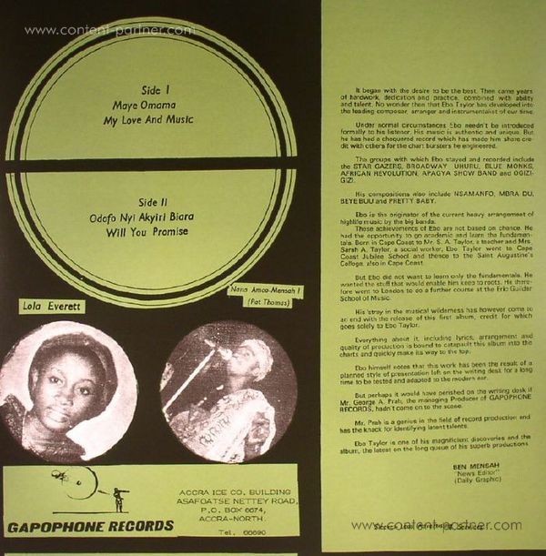 Ebo Taylor - My Love And Music (Back)