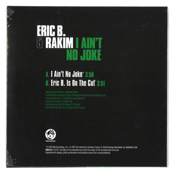 Eric B. & Rakim - I Ain't No Joke / Is On The Cut (7") (Back)