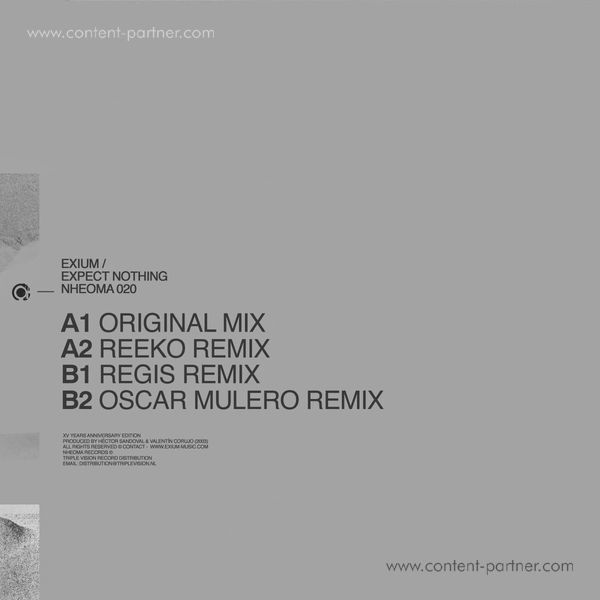 Exium - Expect Nothing Remixes (Back)