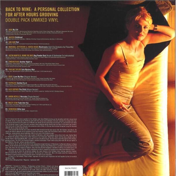 Faithless - Back To Mine (Ltd. 180g White Vinyl 2LP) (Back)