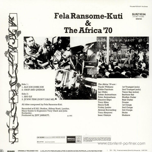 Fela Kuti - Afrodisiac(180g) (Back)