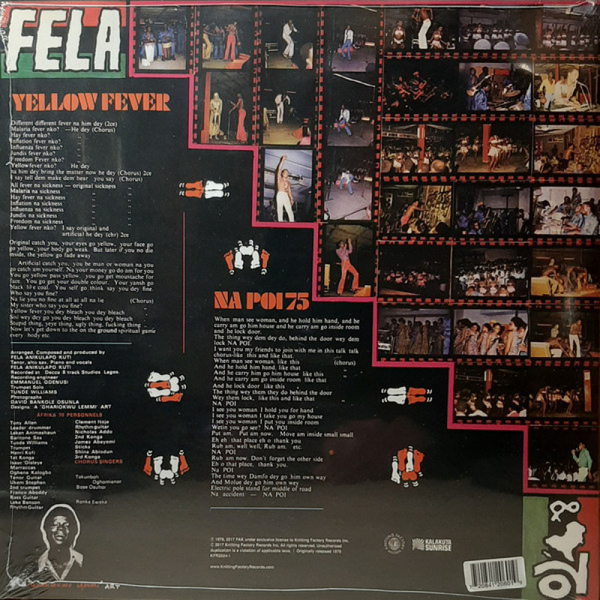 Fela Kuti - Yellow Fever (LP) (Back)