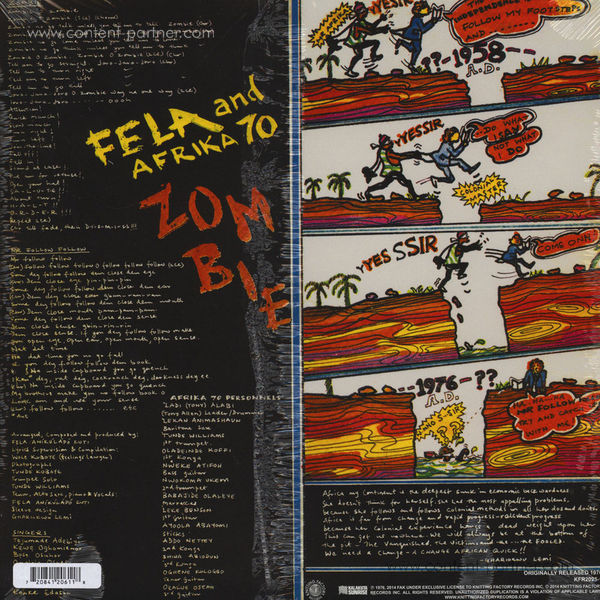 Fela Kuti - Zombie (180g) (Back)