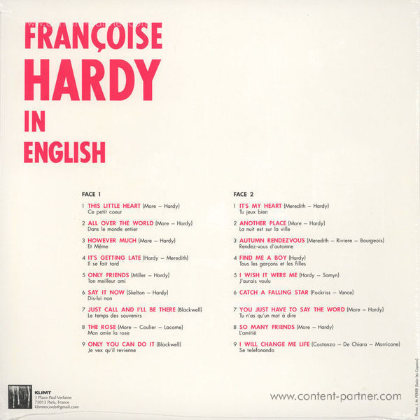 Francoise Hardy - In English (LP) (Back)