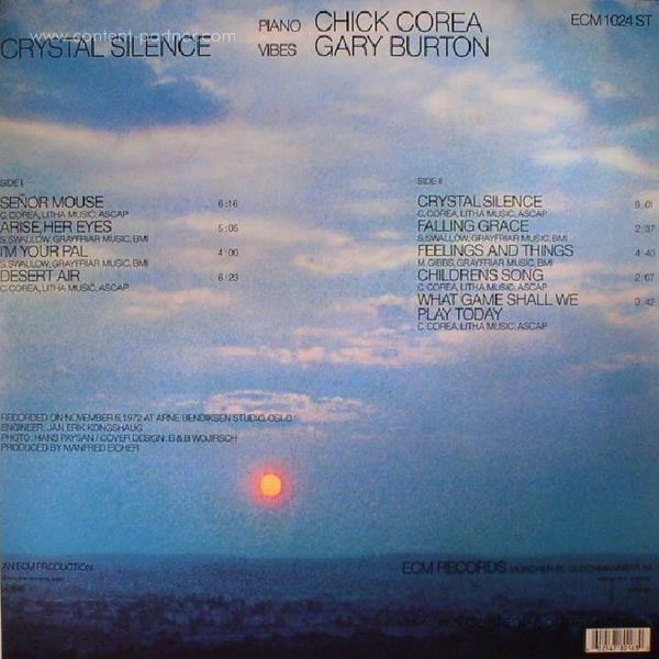 Gary Burton / Chick Corea - Crystal Silence (LP) (Back)