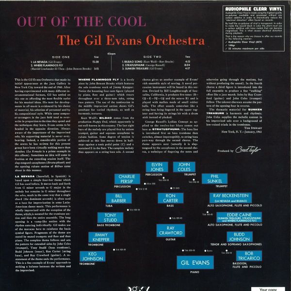 Gil Evans Orchestra - Out Of The Cool (180g Vinyl Reissue) (Back)