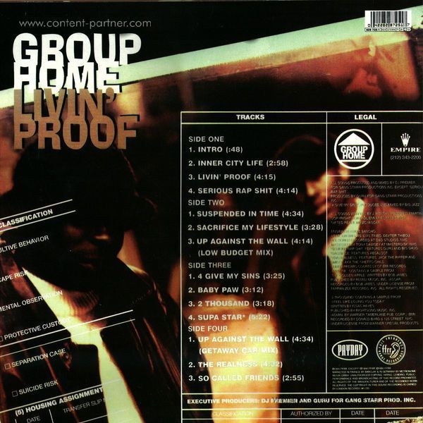 Group Home - Livin' Proof (2LP (reissue) (Back)