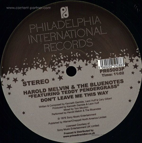 Harold Melvin & The Blue Notes Feat. Teddy Penderg - Bad Luck / Don't Leave Me This Way (tom Moulton Mi
