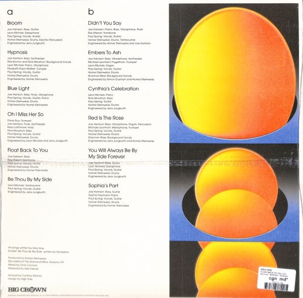 Holy Hive - Float Back To You (Black Vinly LP) (Back)