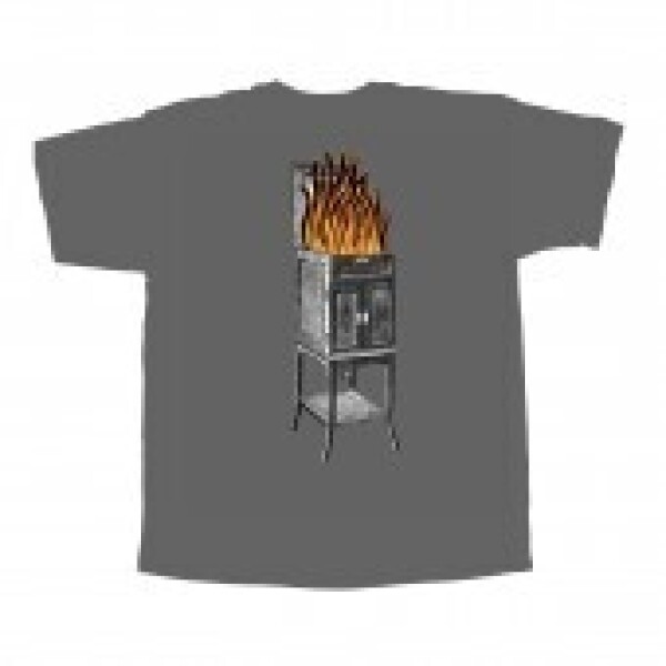 Honest Jons Logo T-Shirts - Record player in flames back S