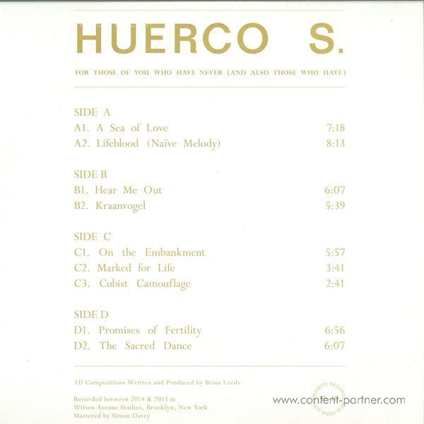 Huerco S - For Those Of You Who Have Never (Green Repress) (Back)