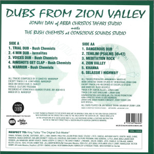 JONAH DAN MEETS THE BUSH CHEMISTS - DUBS FROM ZION VALLEY LP (Back)