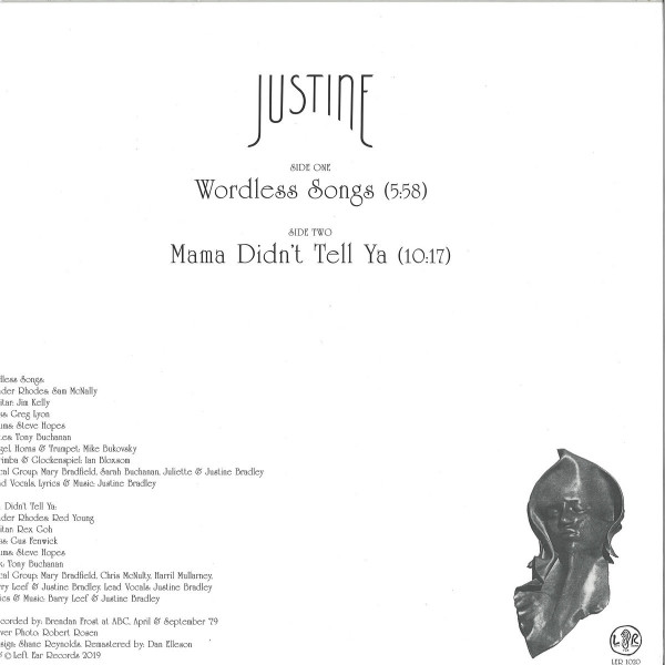 JUSTINE - WORDLESS SONGS (Back)