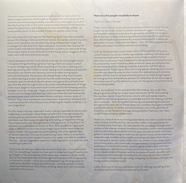 Jacob Collier - In My Room (2LP) (Back)