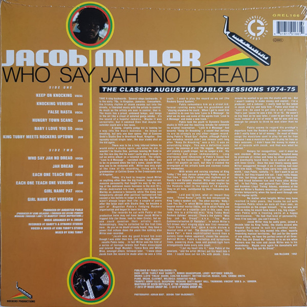 Jacob Miller - Who Say Jah No Dread (LP Remastered Edition) (Back)