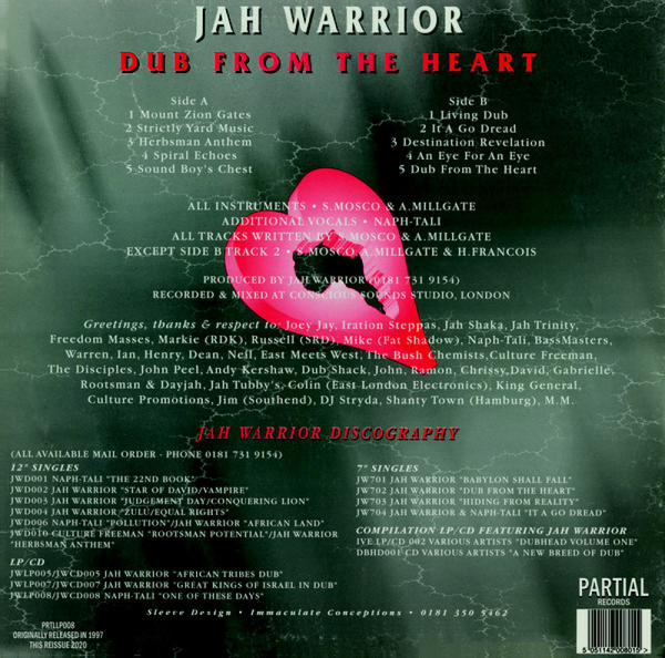 Jah Warrior - Dub From The Heart (Back)