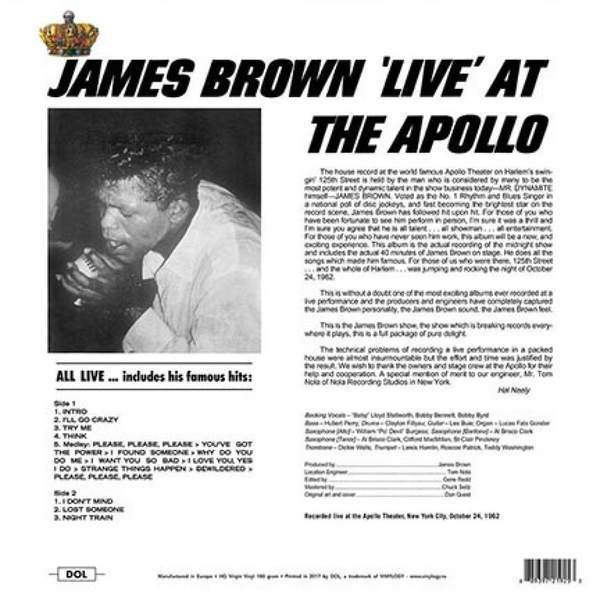 James Brown - Live at the Apollo (Back)