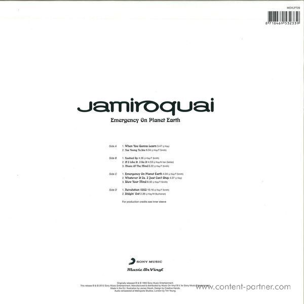 Jamiroquai - Emergency On Planet Earth (2LP) (Back)