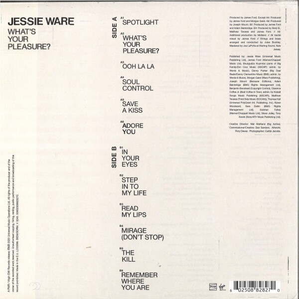 Jessie Ware - What's Your Pleasure (Platinum Pleasure 2LP) (Back)