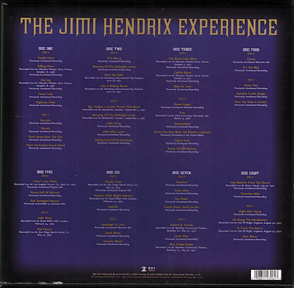 Jimi Hendrix - The Jimi Hendrix Experience (8 LP Vinyl Box) (Back)