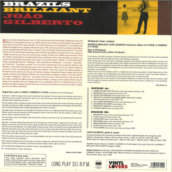 Joao Gilberto - Brazil's Brilliant Joao Gilberto (Reissue) (Back)