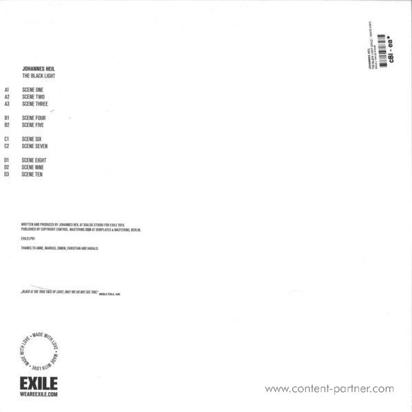 Johannes Heil - The Black Light (White Vinyl Edition) (Back)