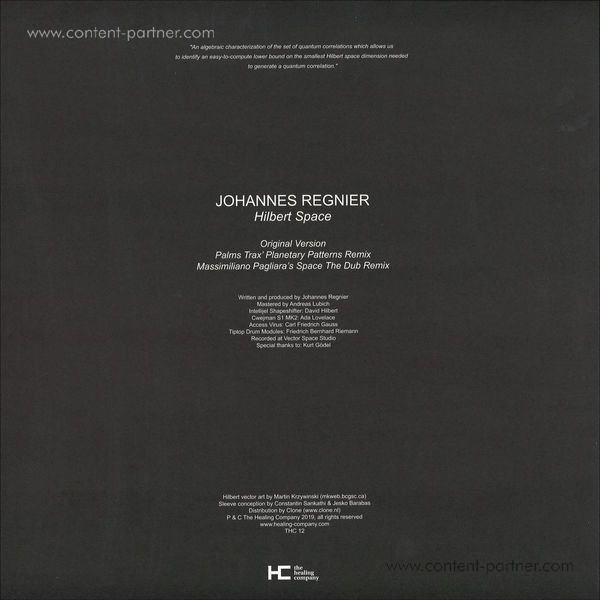 Johannes Regnier - Hilbert Space (Back)