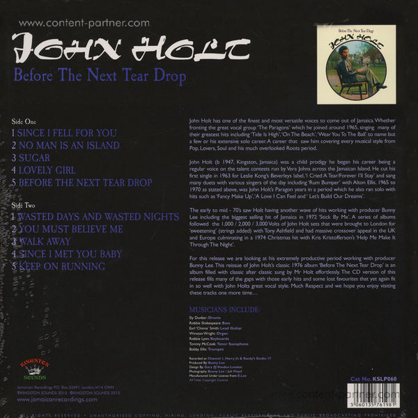 John Holt - Before the Next Tear Drop (Back)