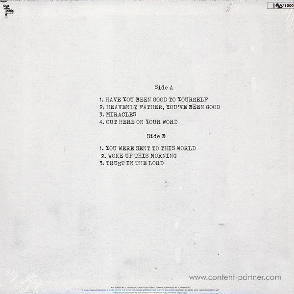 Johnnie Frierson - Have you been good to yourself (Back)
