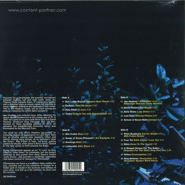 Jon Hopkins - Late Night Tales - V.A. (2LP + MP3) (Back)