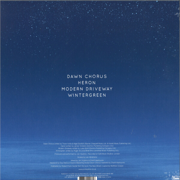 Jon Hopkins - Piano Versions (12" Vinyl EP) (Back)