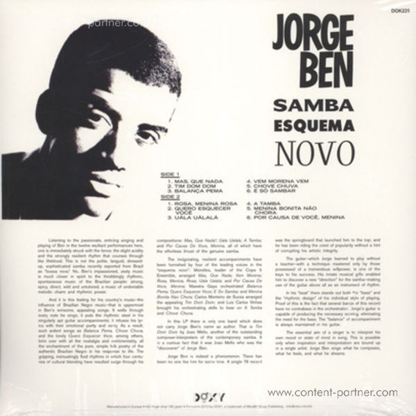 Jorge Ben - Samba Esquema Novo (LP+CD) (Back)