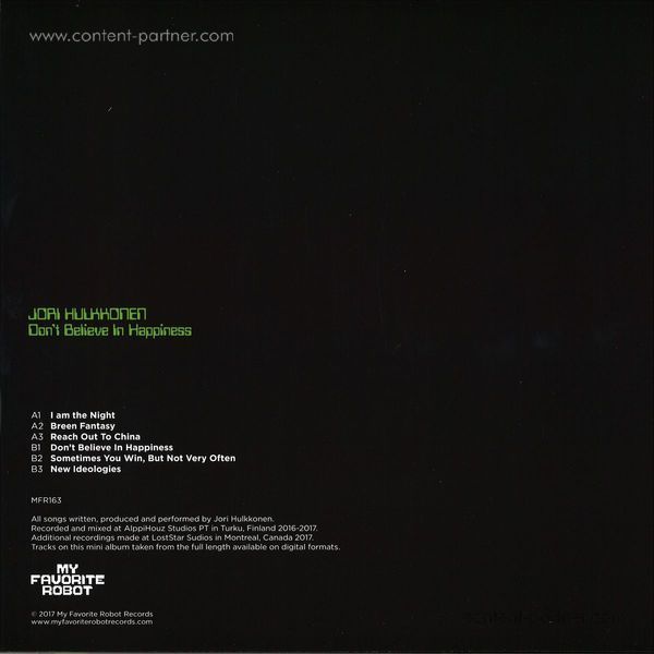 Jori Hulkkonen - Dont Believe In Happiness (Back)