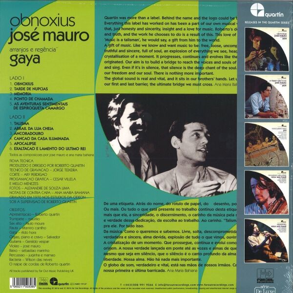José Mauro - Obnoxius (180g LP with OBI-Strip) (Back)