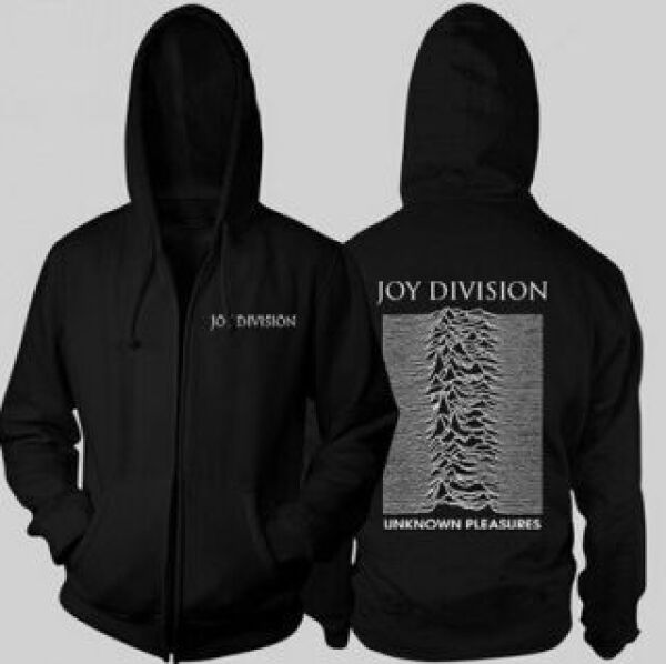 Joy Division - Unknown Pleasures BLACK - UNISEX ZIPPED HOODIE M