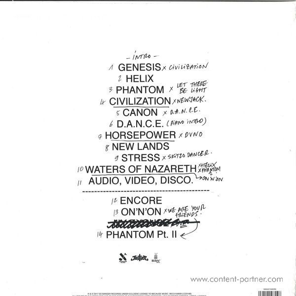 Justice - Access All Arenas (2017edition, 2x12") (Back)