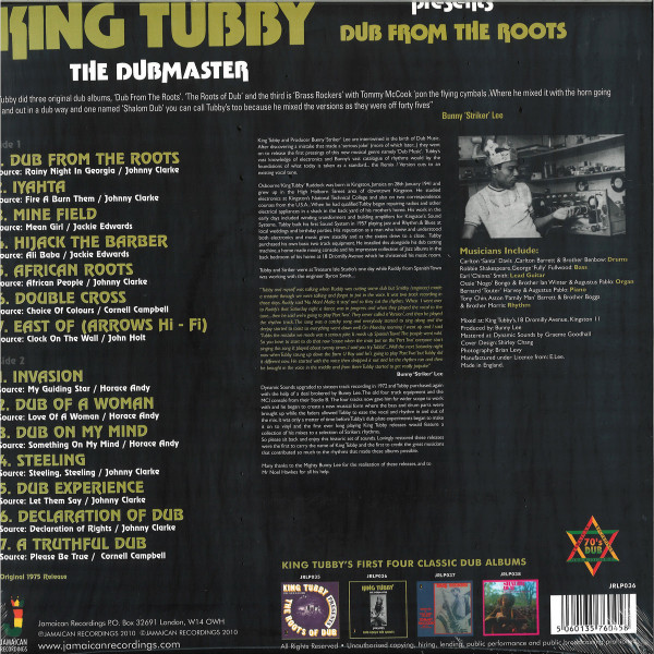KING TUBBY - DUB FROM THE ROOTS (Back)