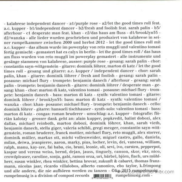 Kalabrese - Independent Dancer (2LP+MP3 Repress) (Back)