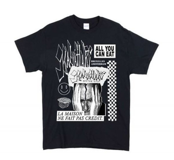 Kalahari Oyster Punk Tee - "La Maison Ne Fait Pas Credit" Size S