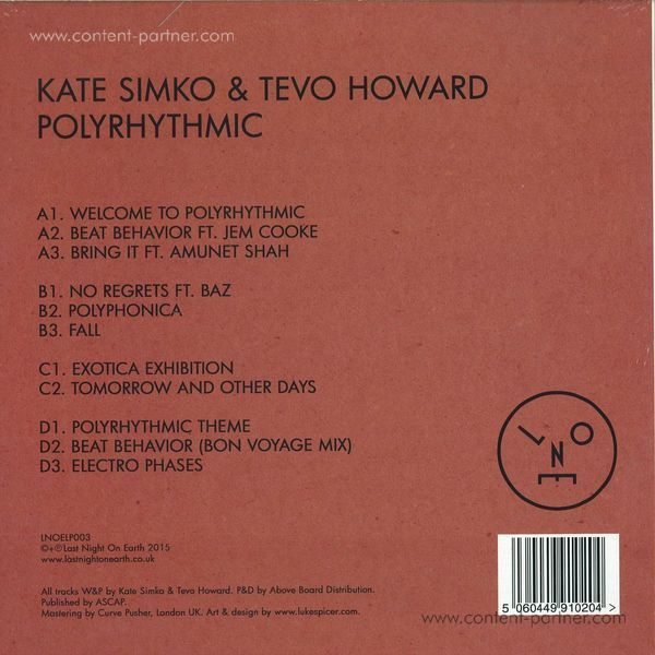 Kate Simko & Tevo Howard - Polyrhythmic LP (Back)