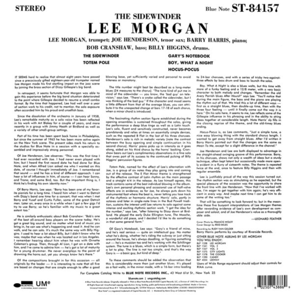 Lee Morgan - The Sidewinder (Reissue) (Back)