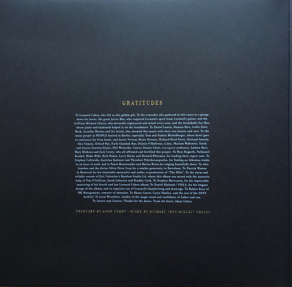 Leonard Cohen - Thanks for the Dance (LP) (Back)