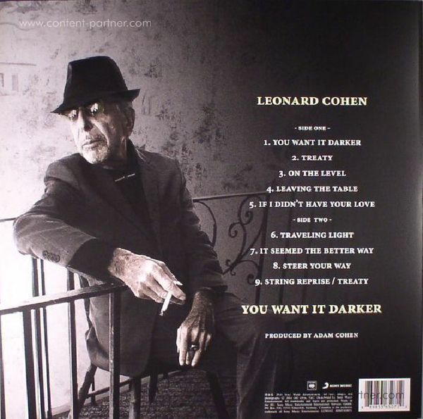 Leonard Cohen - You Want It Darker (LP+DL) (Back)
