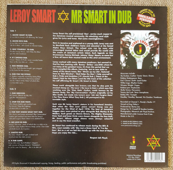 Leroy Smart - Mr Smart In Dub (Back)