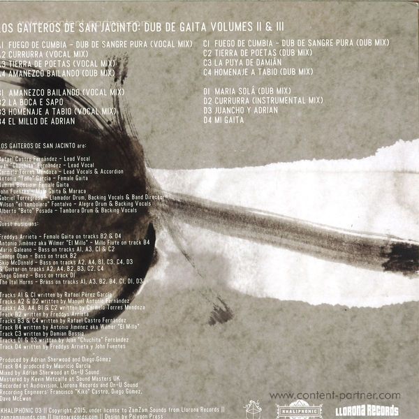 Los Gaiteros De San Jacinto - Dub De Gaita Vol II & III (Back)