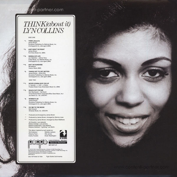 Lyn Collins - Think (About It) (LP) (Back)