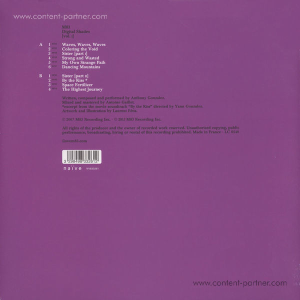 M83 - Digital Shades Vol. 1 (180g LP + MP3) (Back)