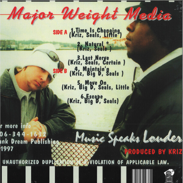 MAJOR WEIGHT MEDIA - MUSIC SPEAKS LOUDER (Back)