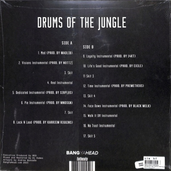 MED & Guilty Simpson - Drums Of The Jungle (Instrumentals) (Back)